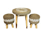Teakwood & Rattan Table & Stool Sets