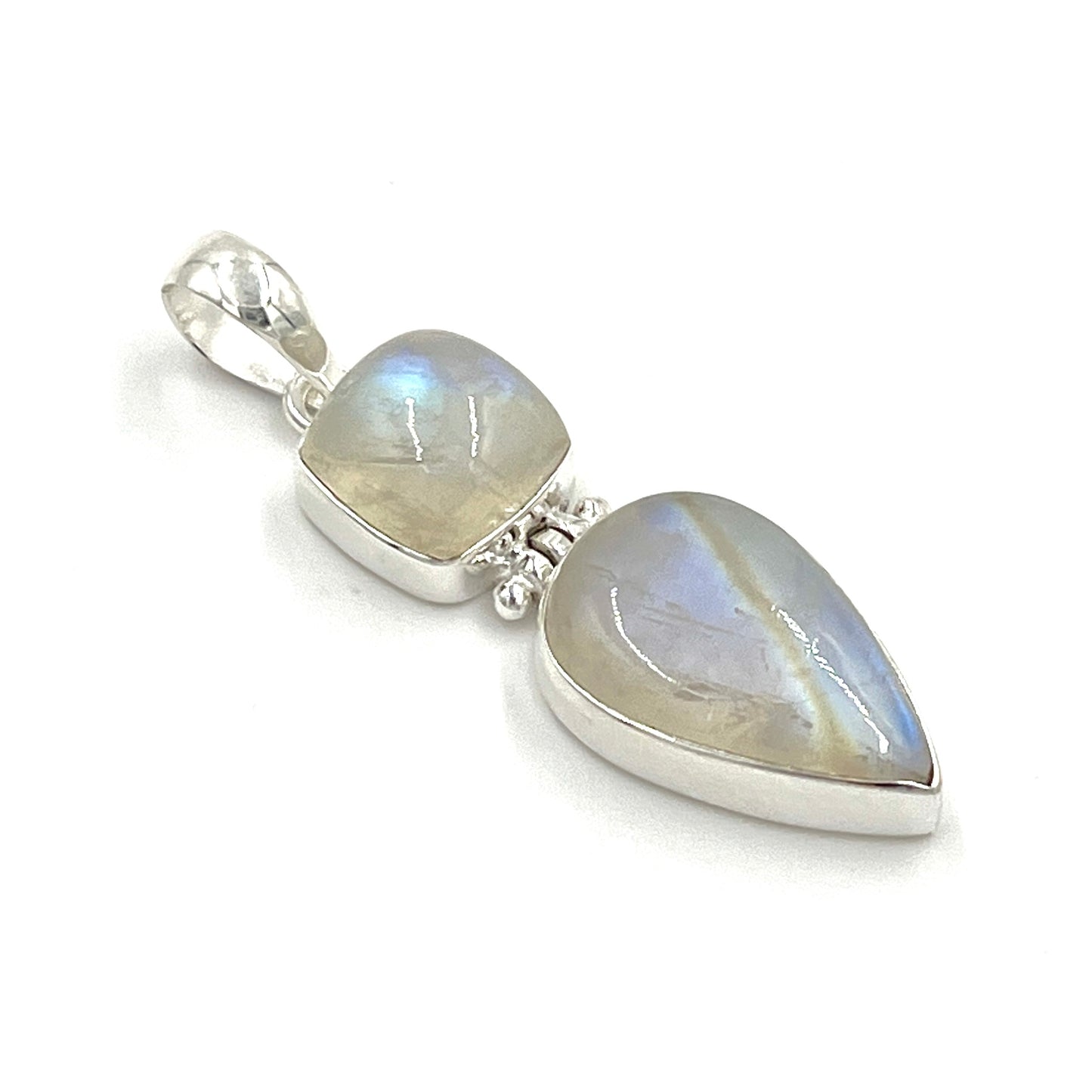 Sterling Silver Double Moonstone Pendants