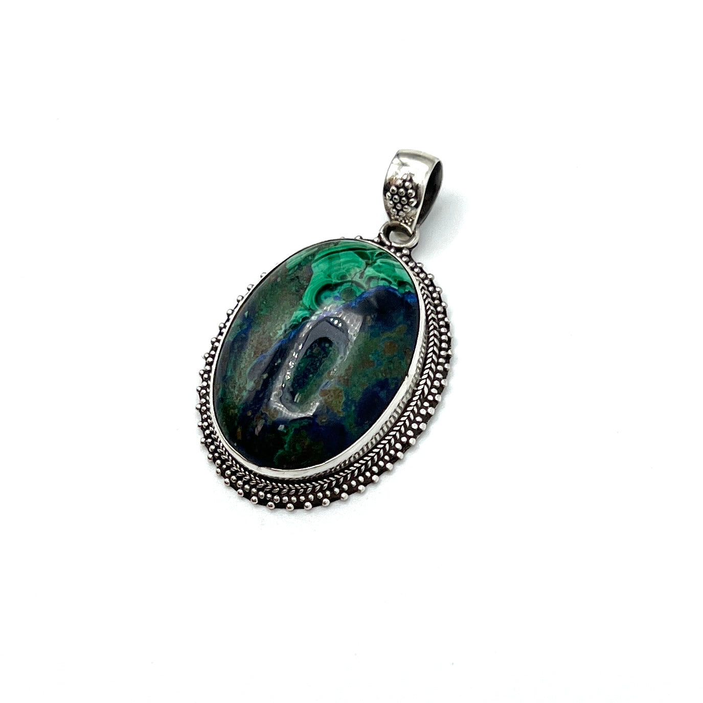 Sterling Silver Azurite & Malachite Pendants