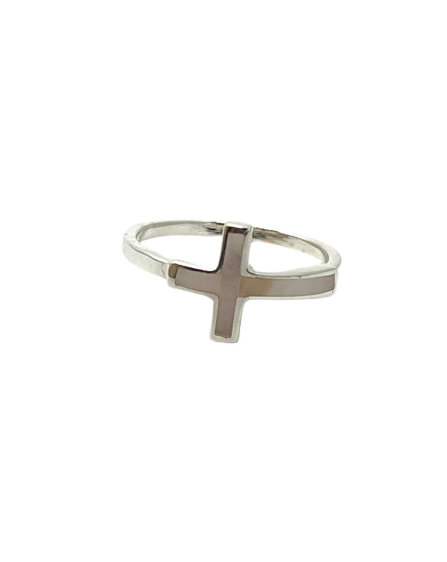 Sterling Silver Shell Cross Ring