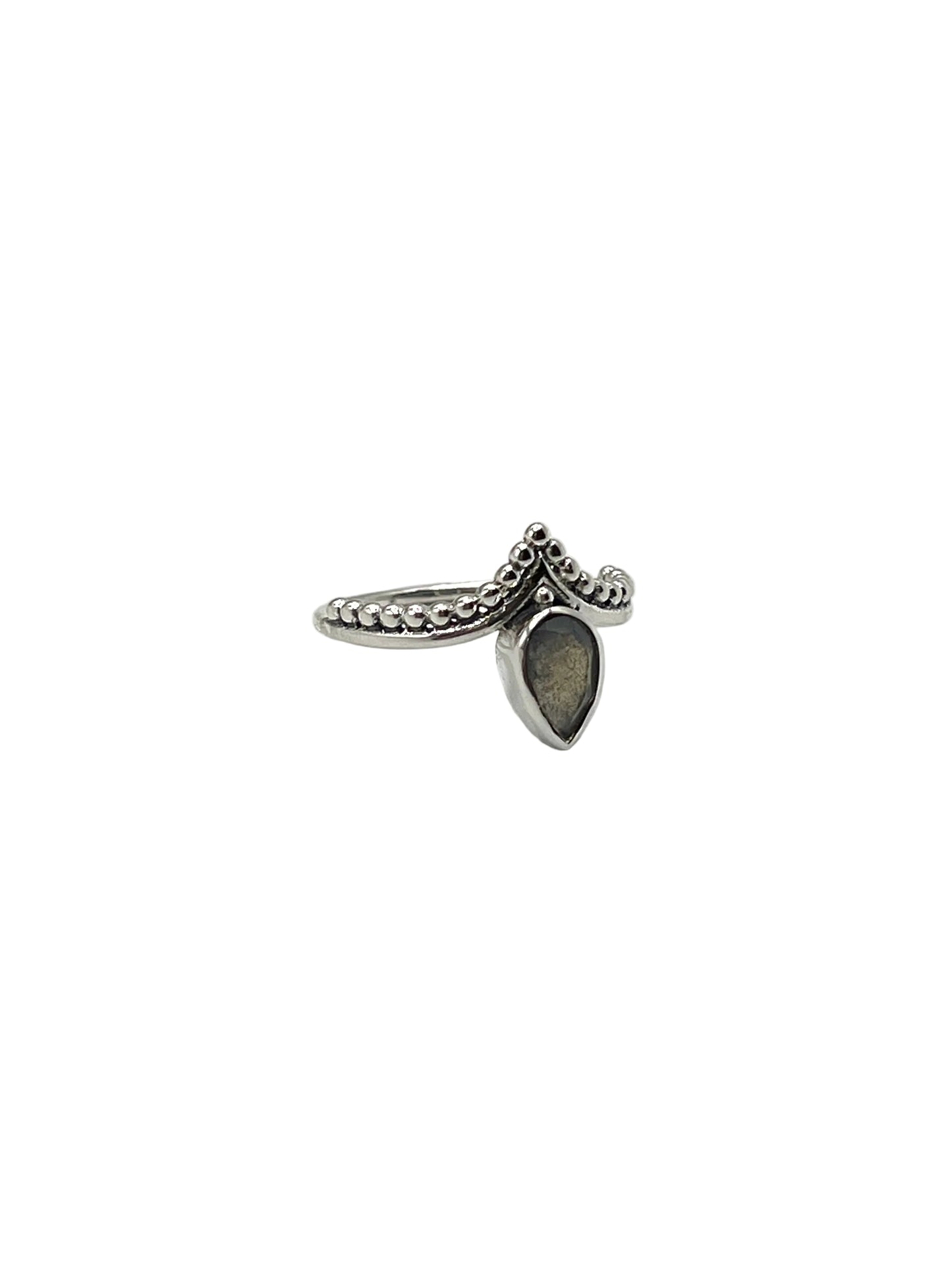 Beaded Teardrop Gemstone Rings
