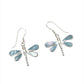 Sterling Silver Shell Dragonfly Earrings
