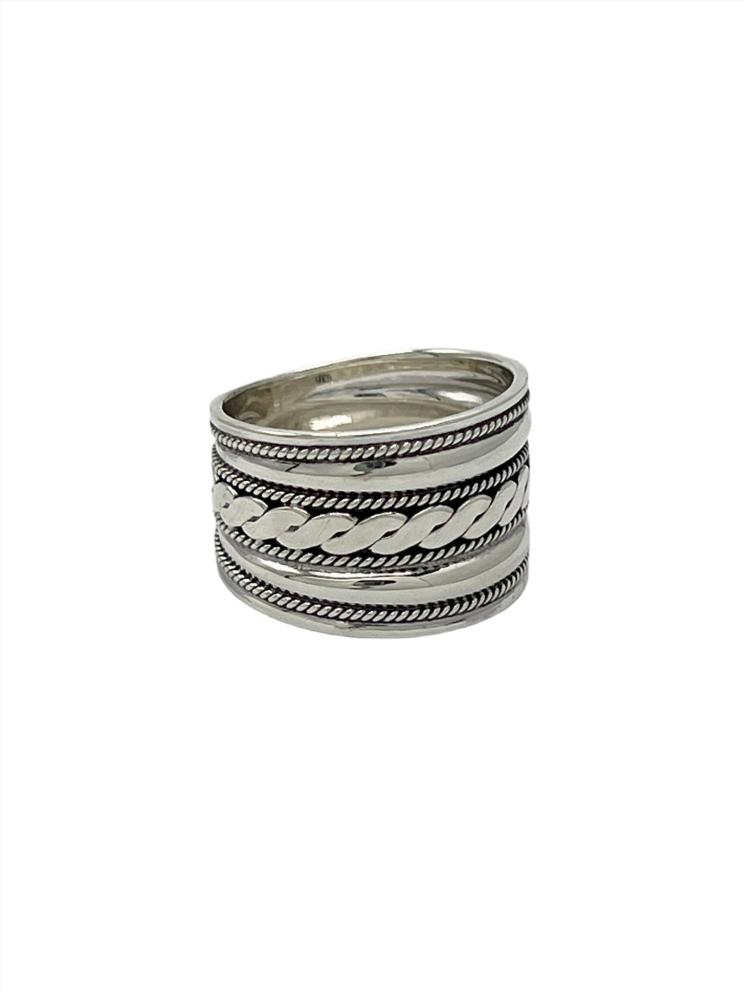 Sterling Silver Flat Braided Ring