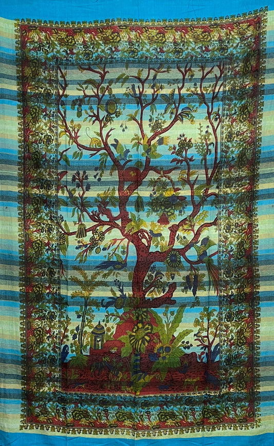 Hand printed Tree of Life Tapestries | 7 Colors