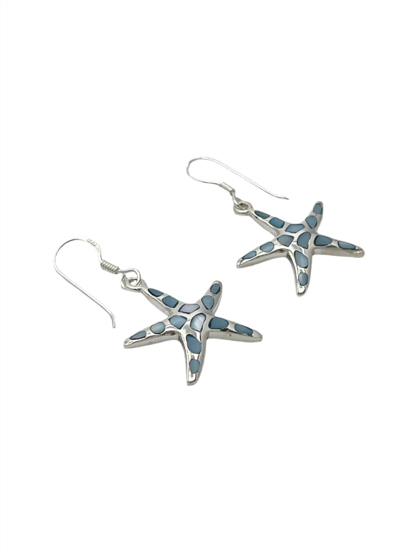 Sterling Silver Shell Starfish Earrings