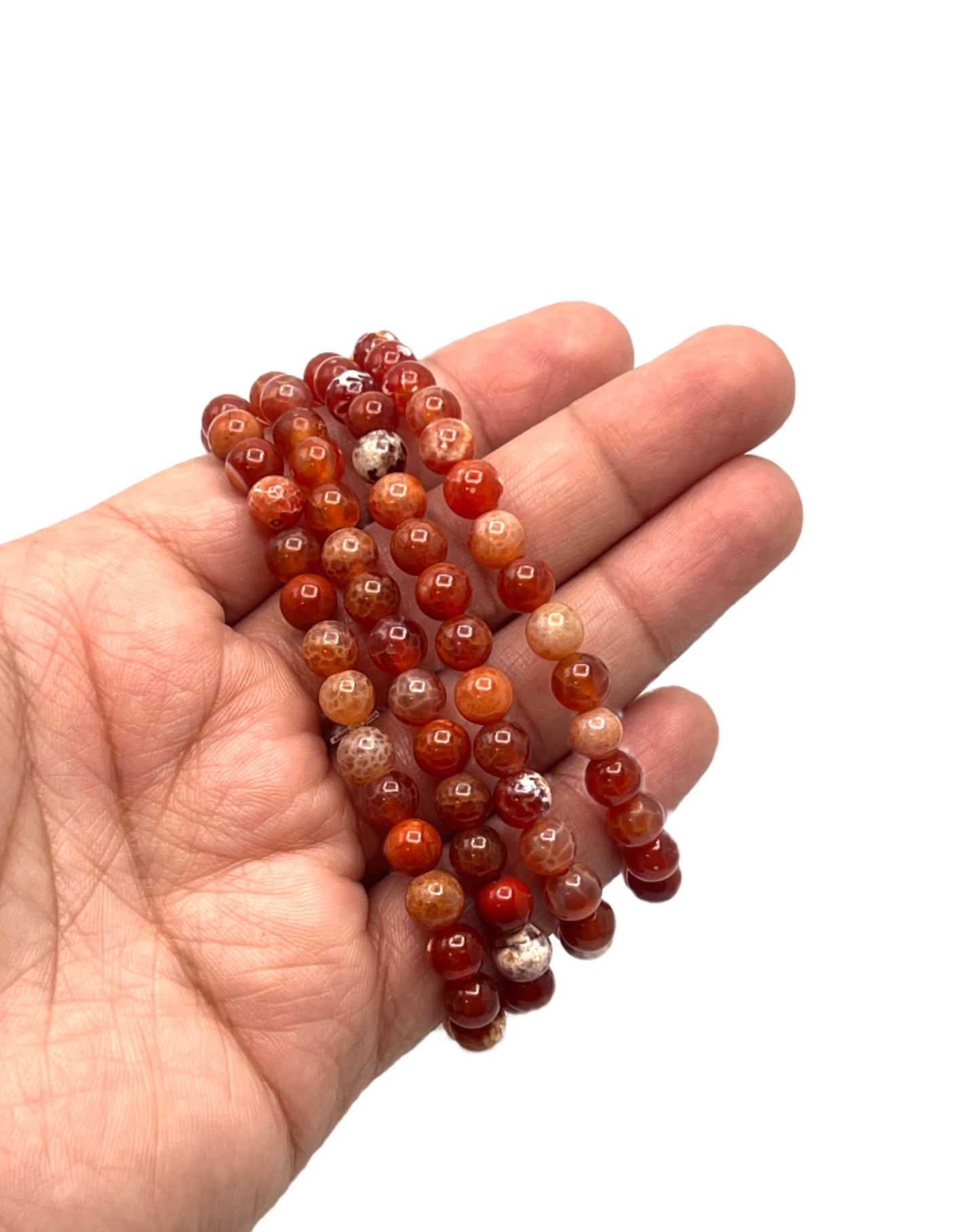 Fire Agate Beaded Bracelets