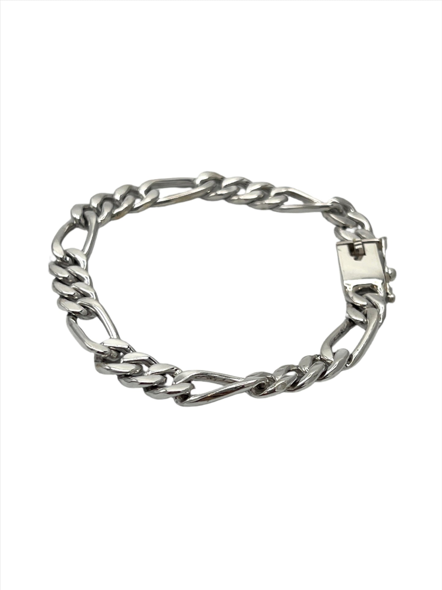 Sterling Silver Figaro Chain Bracelet