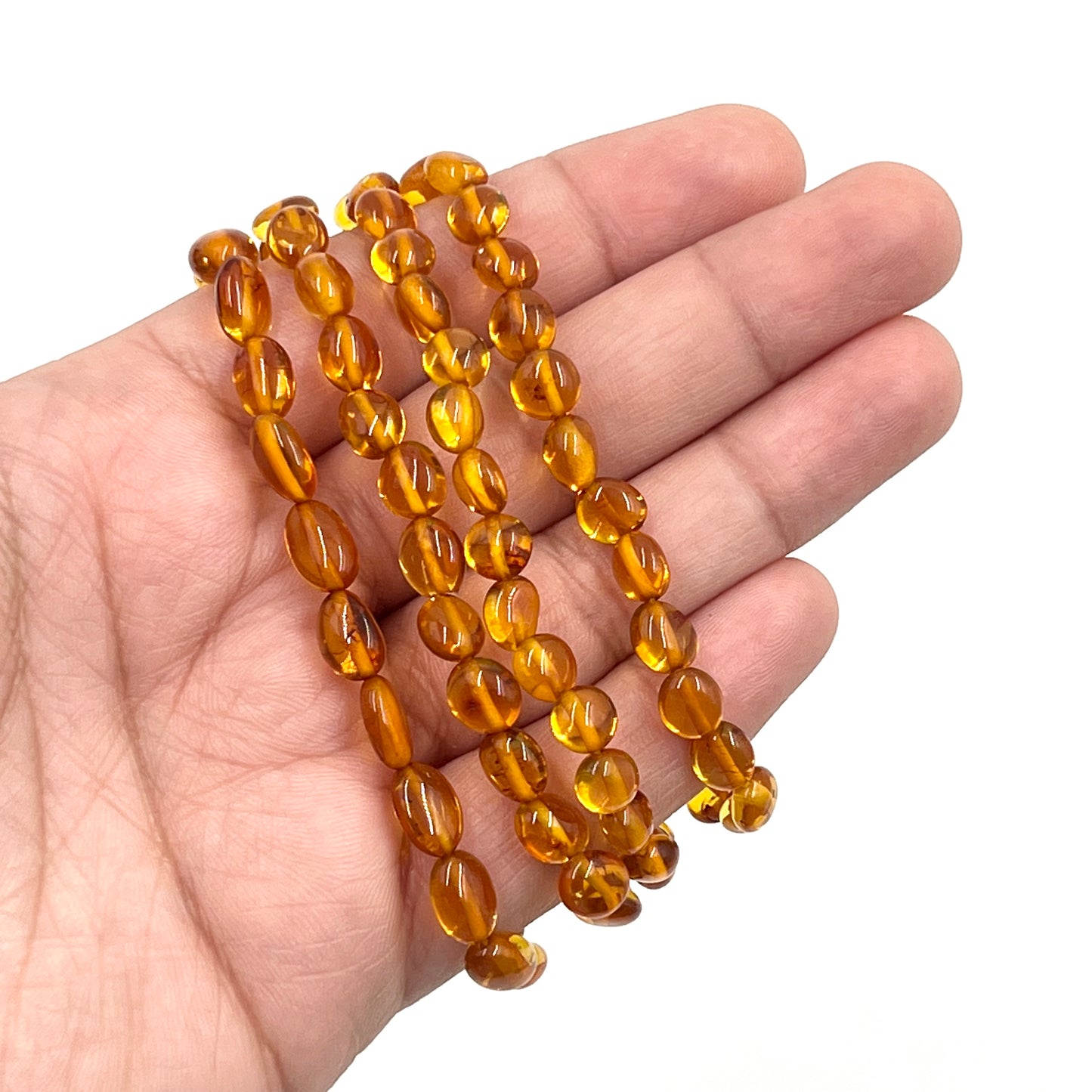 Polished Honey Amber Stretchy Bracelets