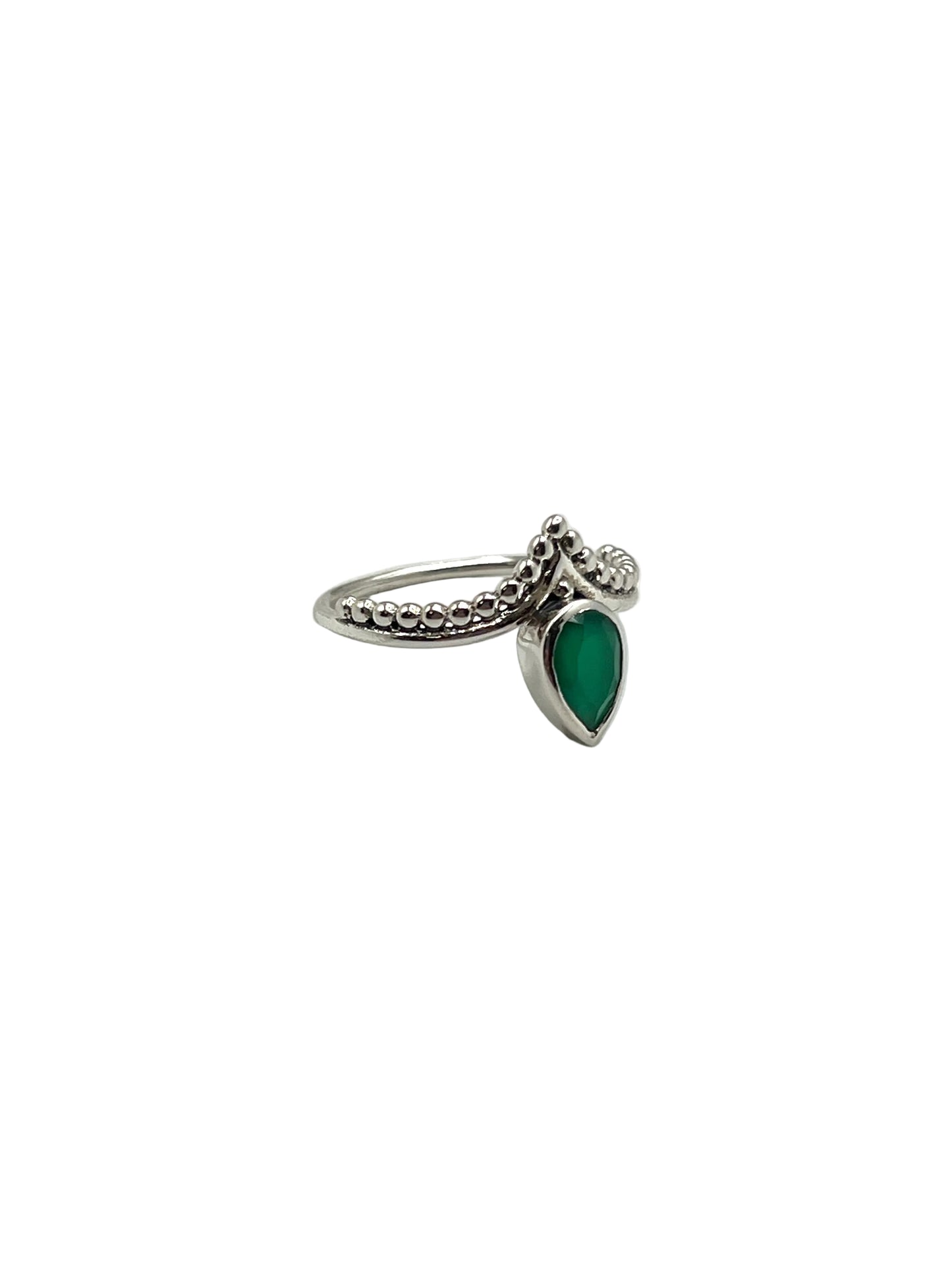 Beaded Teardrop Gemstone Rings