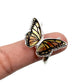 Carved Amber Butterfly Rings