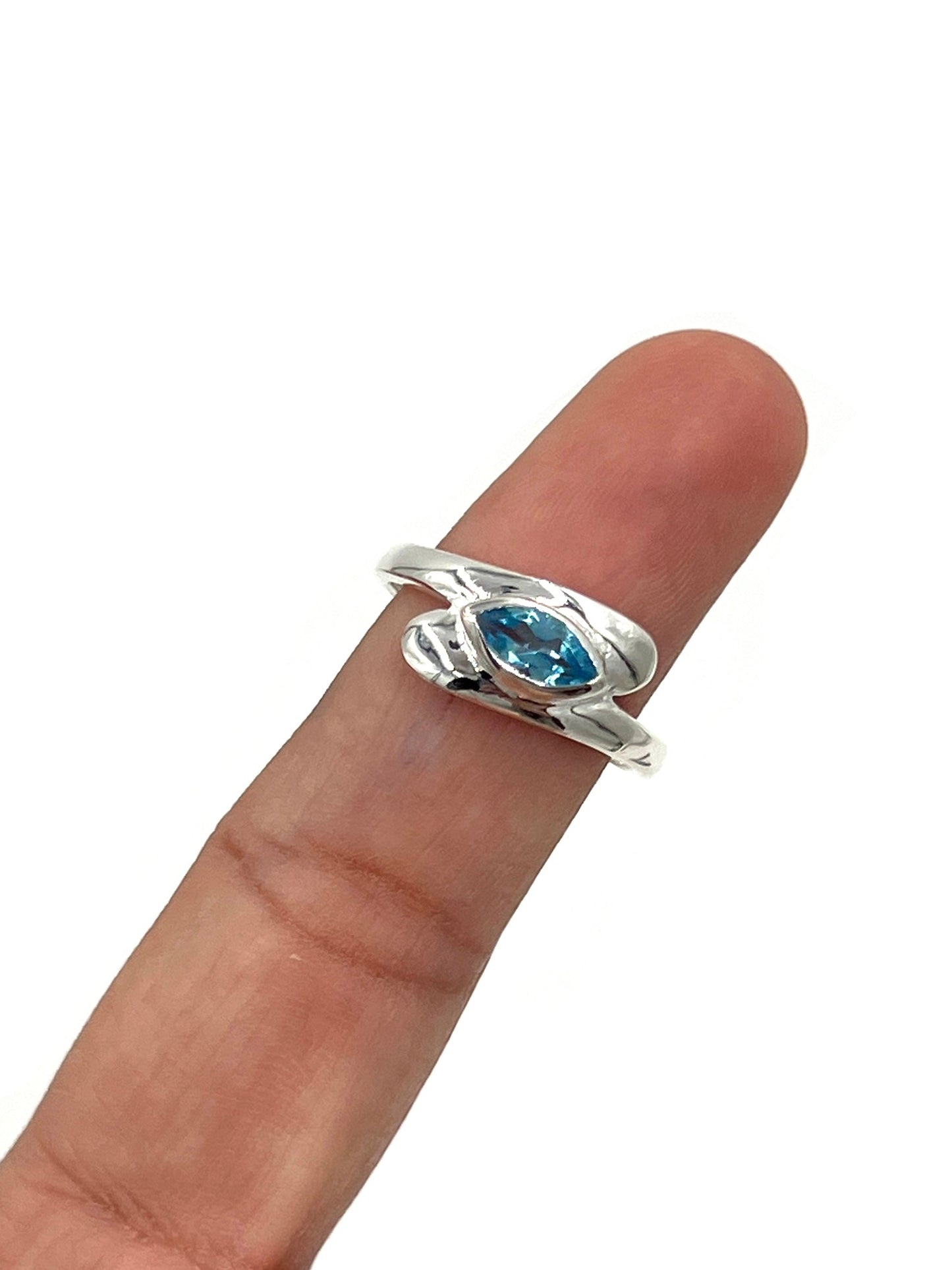 Marquise Sky Blue Topaz Ring