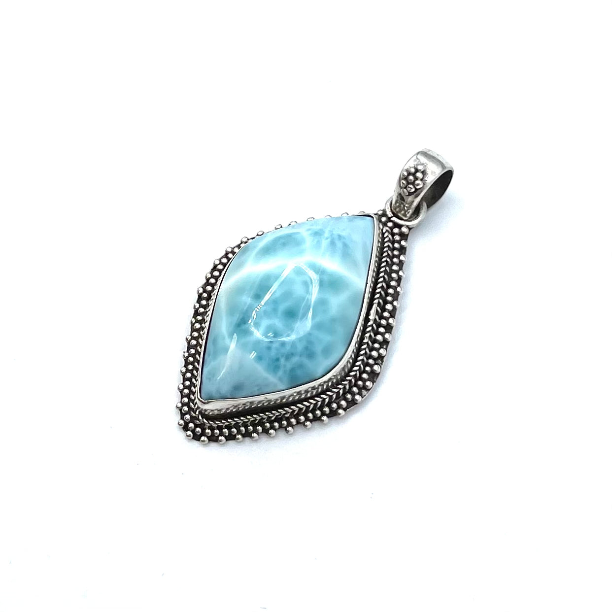 Sterling Silver Larimar Freeform Pendants