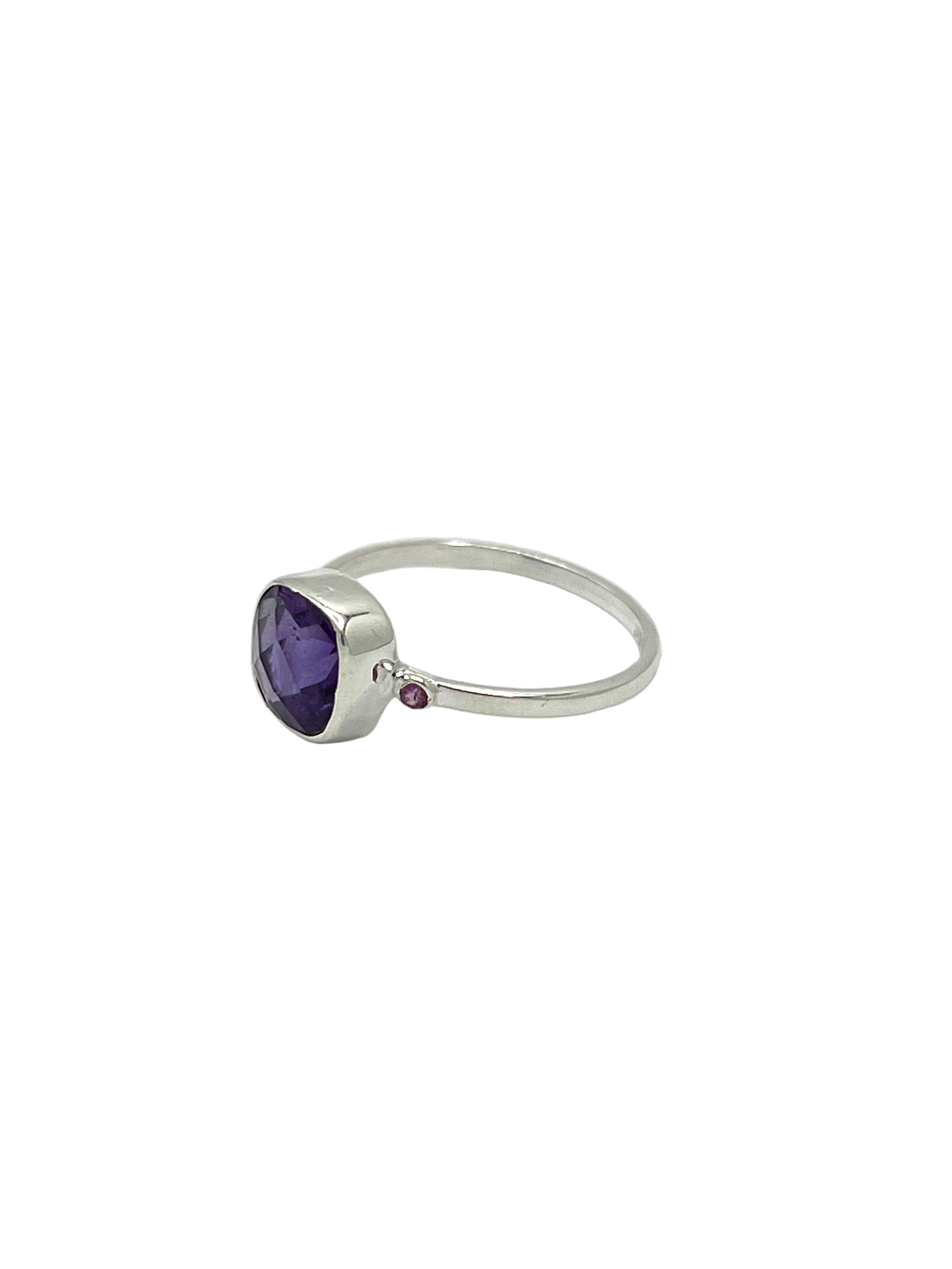 Faceted Square Gemstone Ring