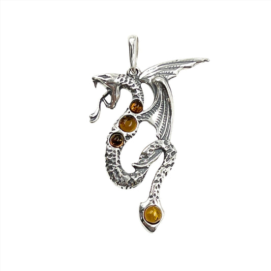 Amber Dragon Pendants