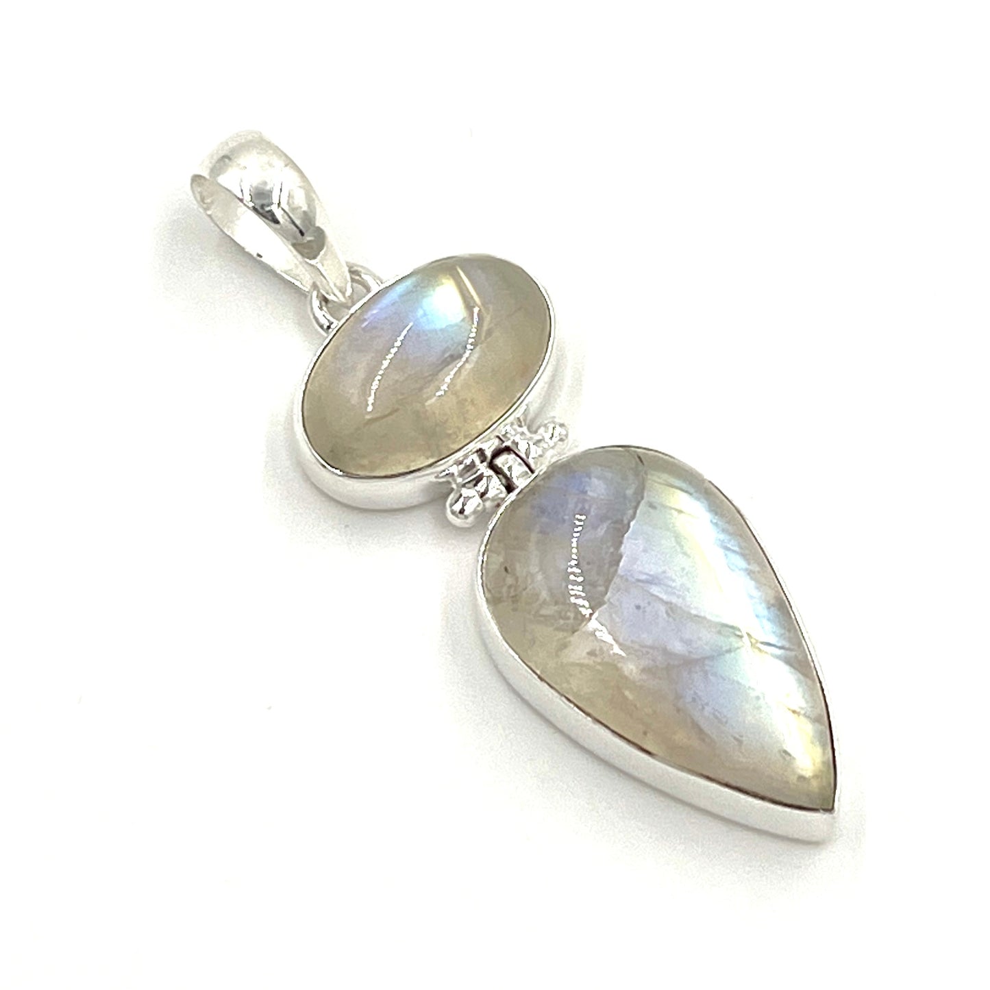 Sterling Silver Double Moonstone Pendants