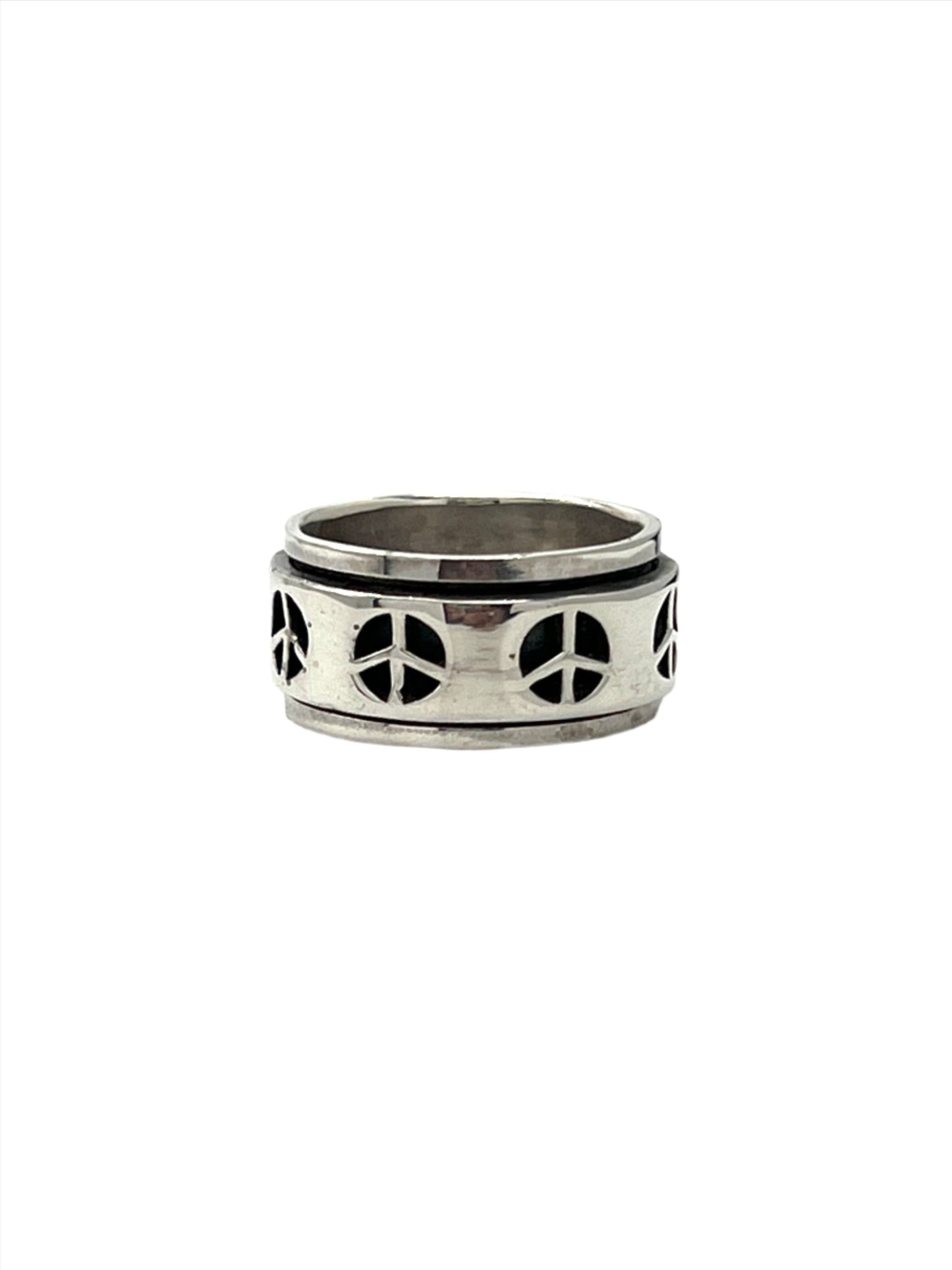 Sterling Silver Peace Spinner Ring