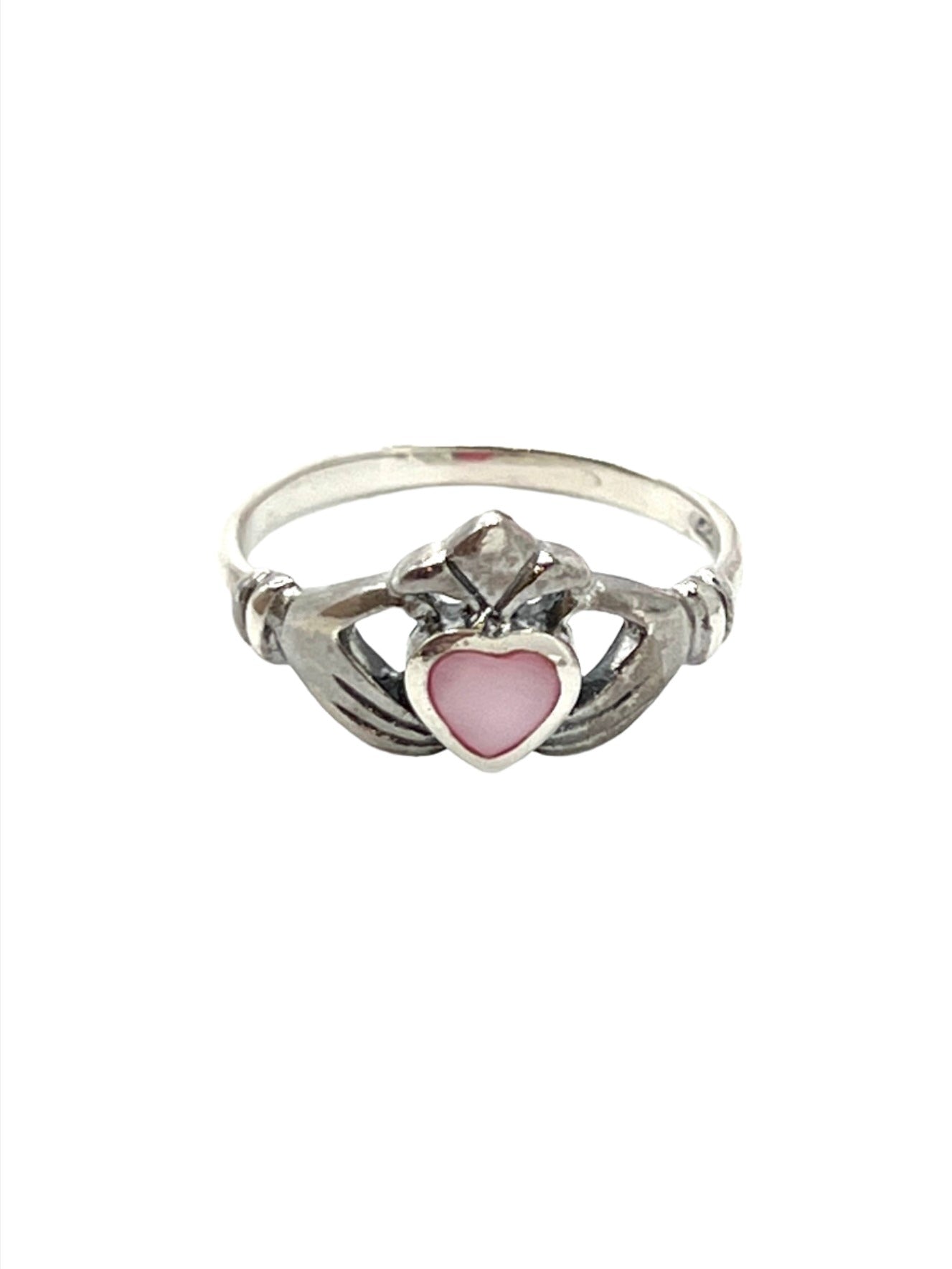 Sterling Silver Shell Claddagh Heart Rings