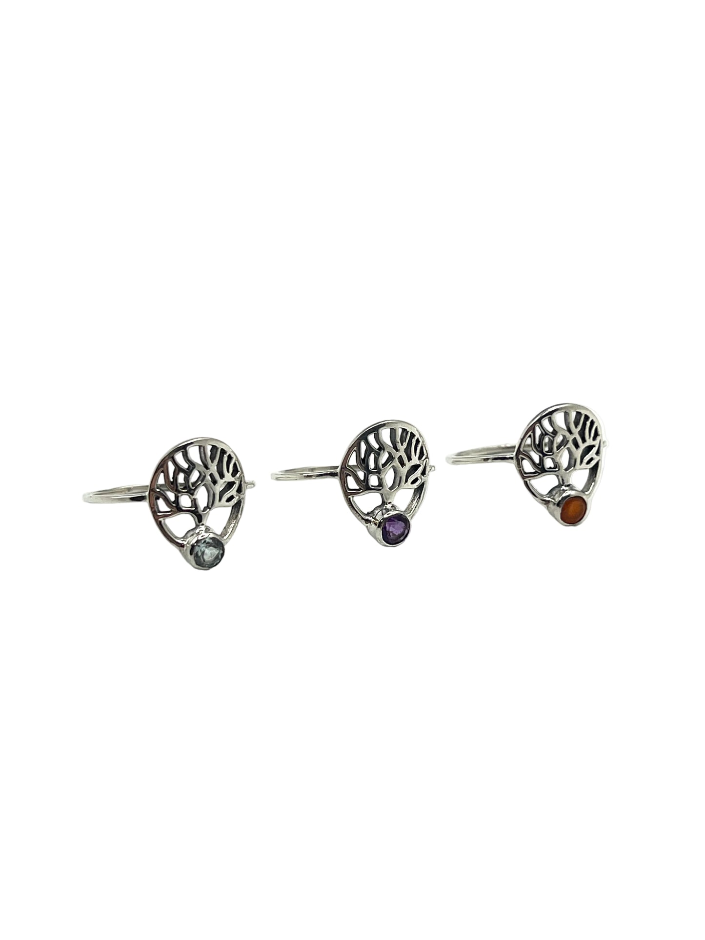Tree of Life Gemstone Rings
