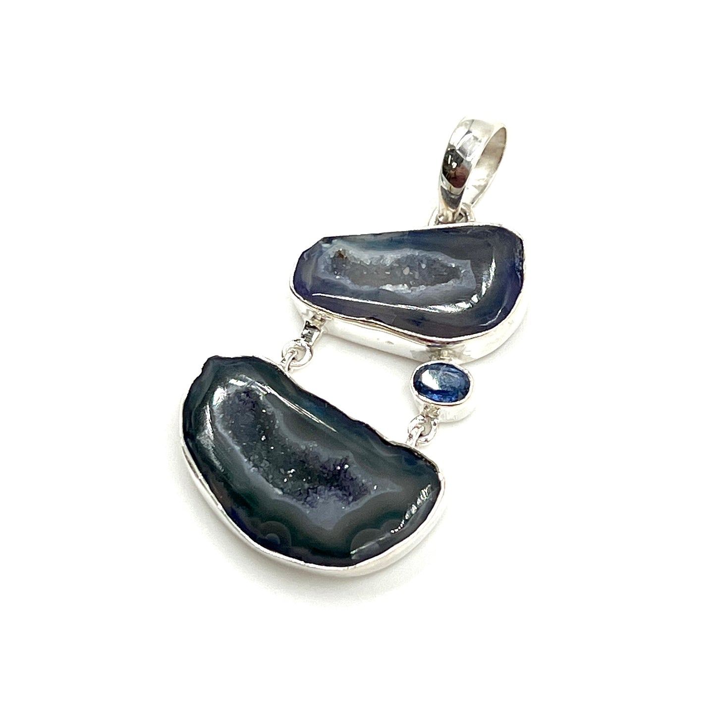 Blue Druzy Agate Pendants