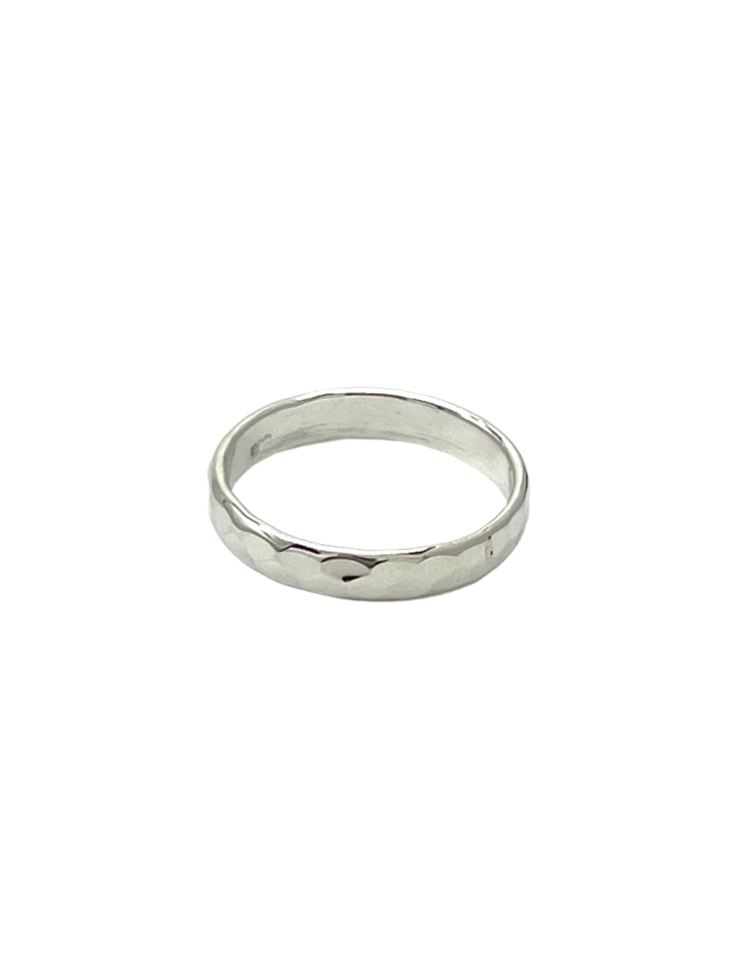 Sterling Silver Curved Hammered Ring