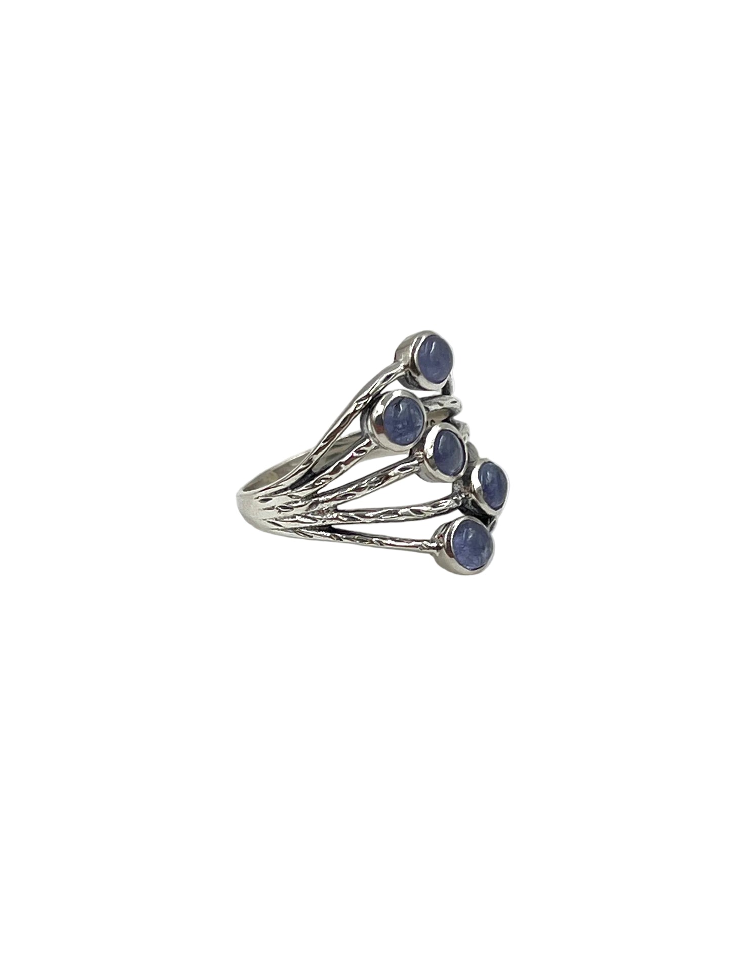 Multi Tanzanite Etched Ring