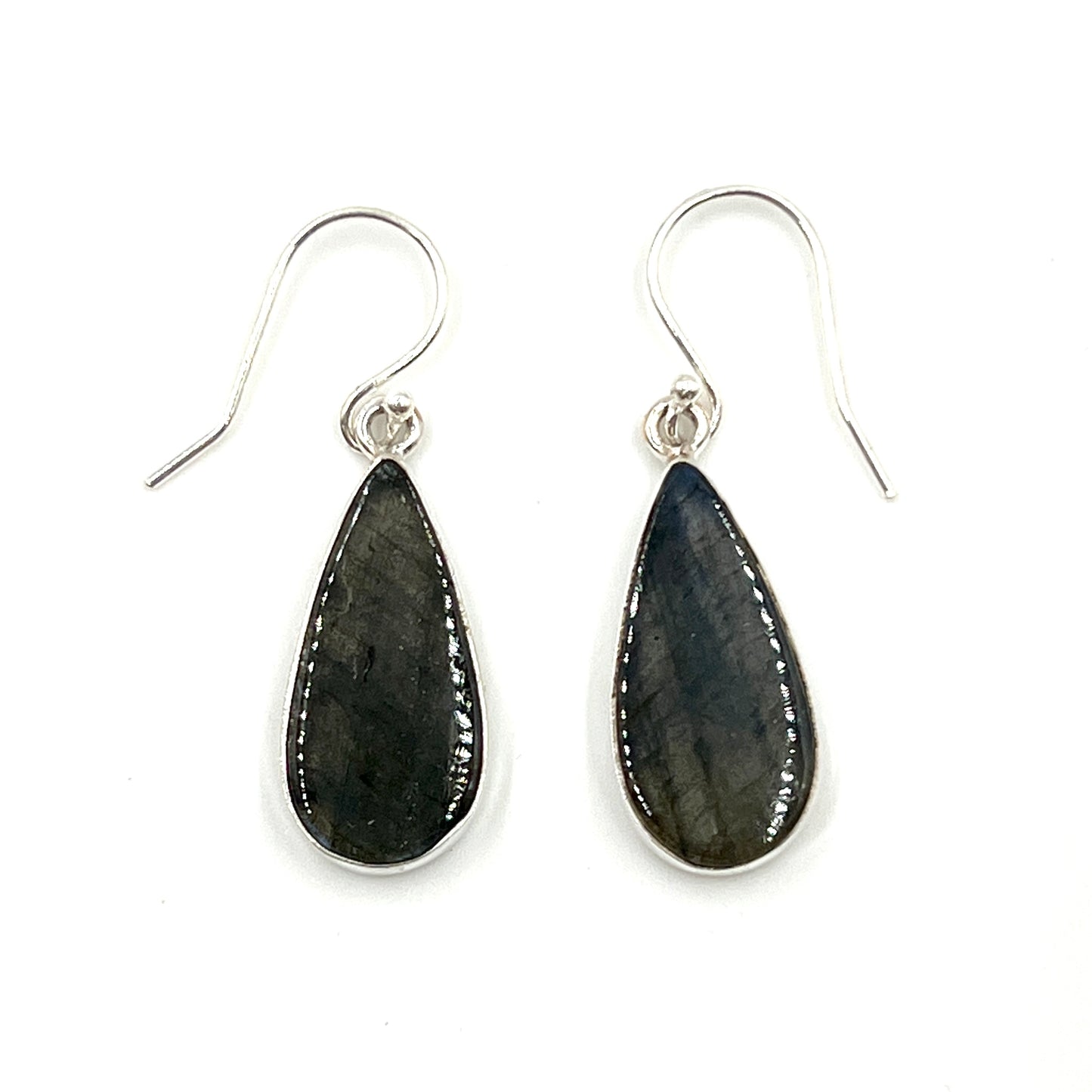 Sterling Silver Teardrop Labradorite Earrings