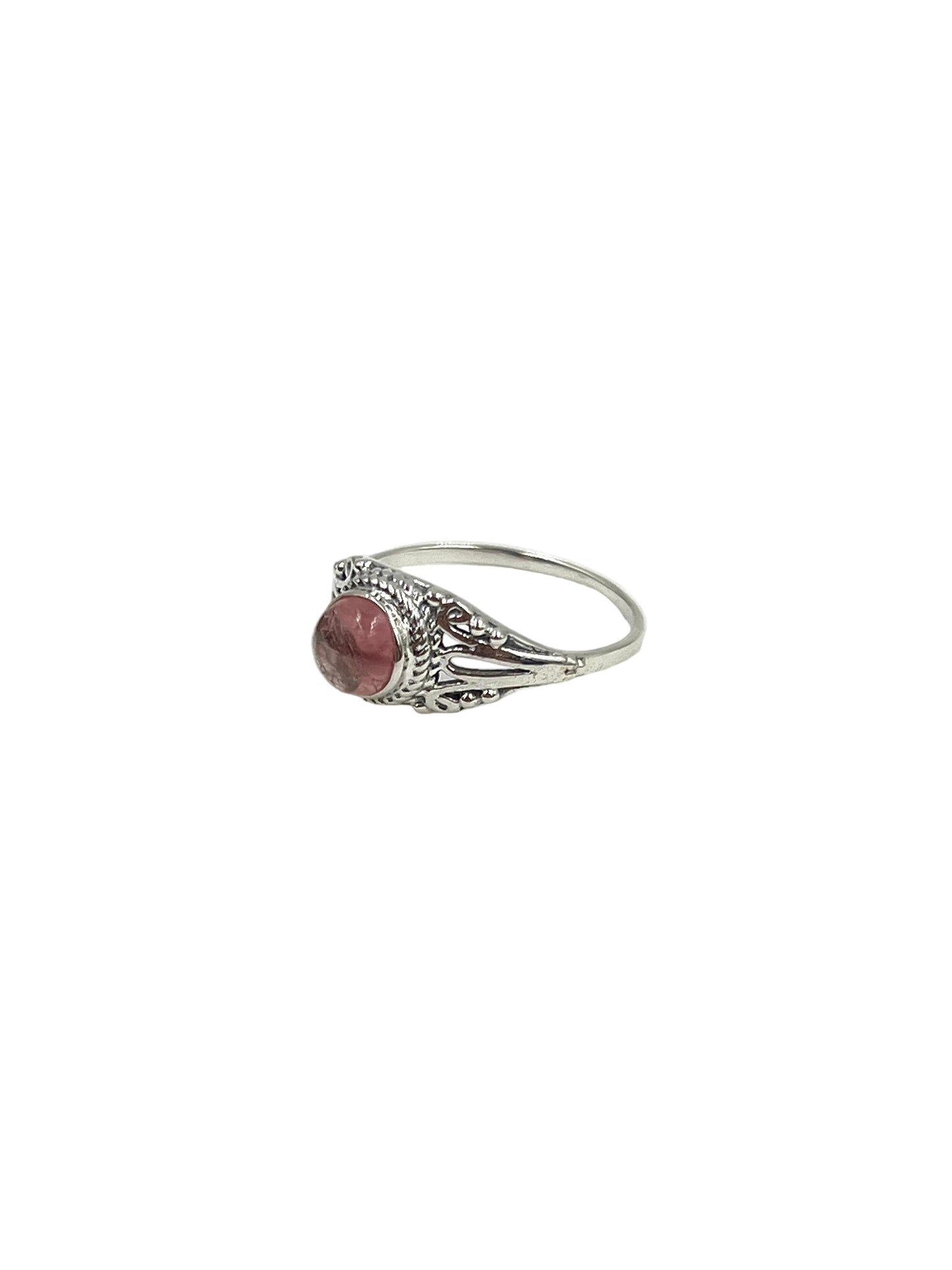 Pink Tourmaline Round Ring