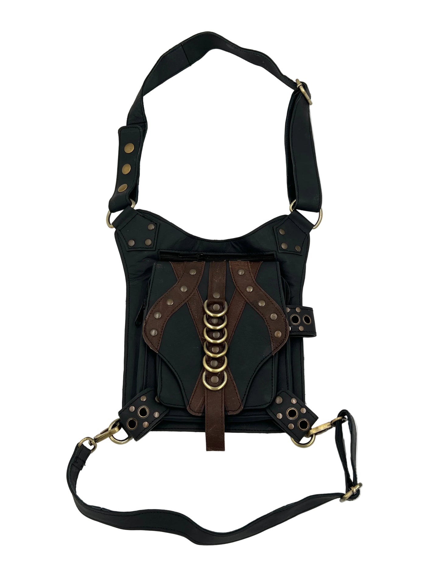 Festival Leather & Metal Waist/Thigh Holster Bag