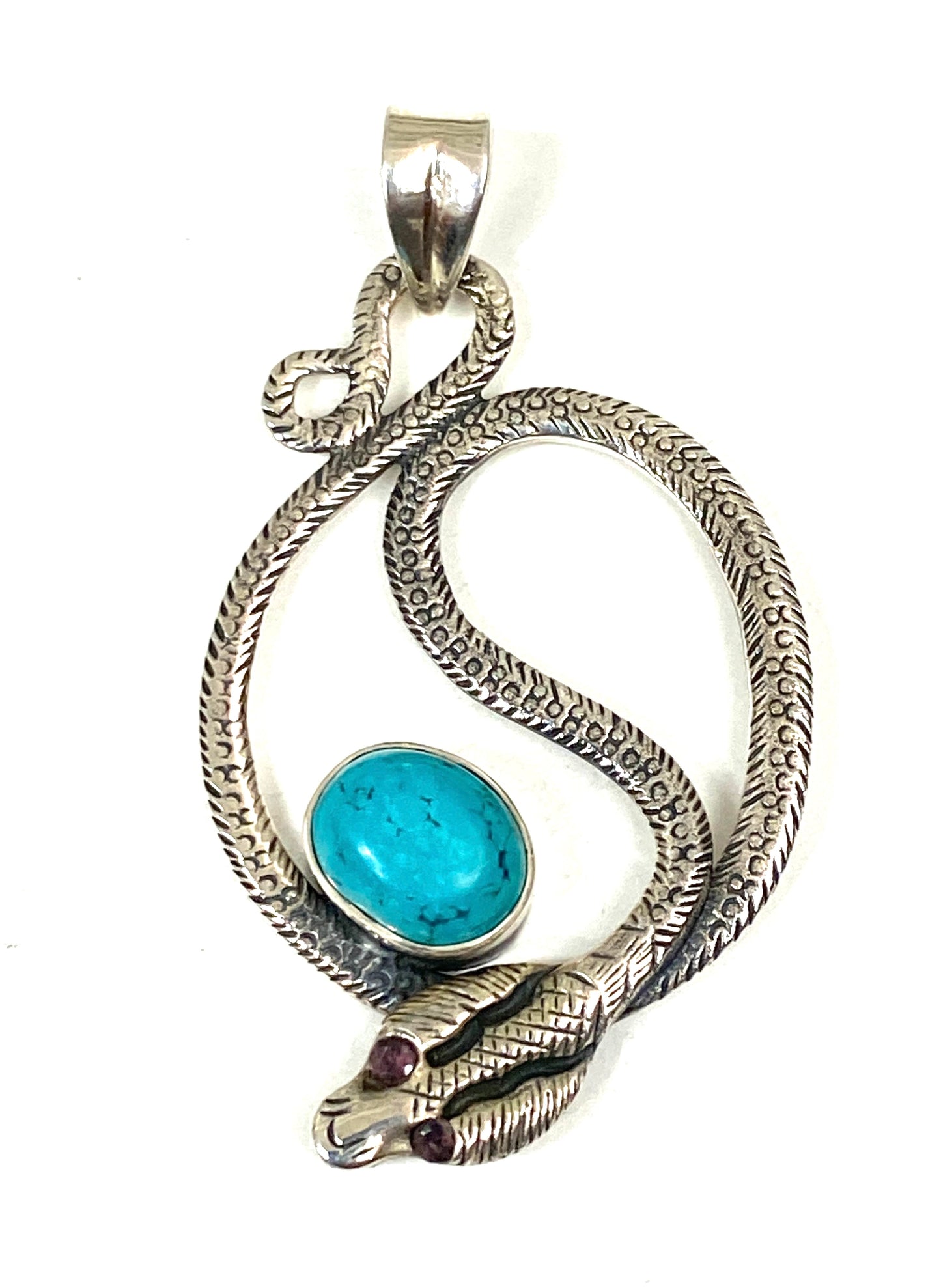 Sterling Silver Gemstone Snake Pendants