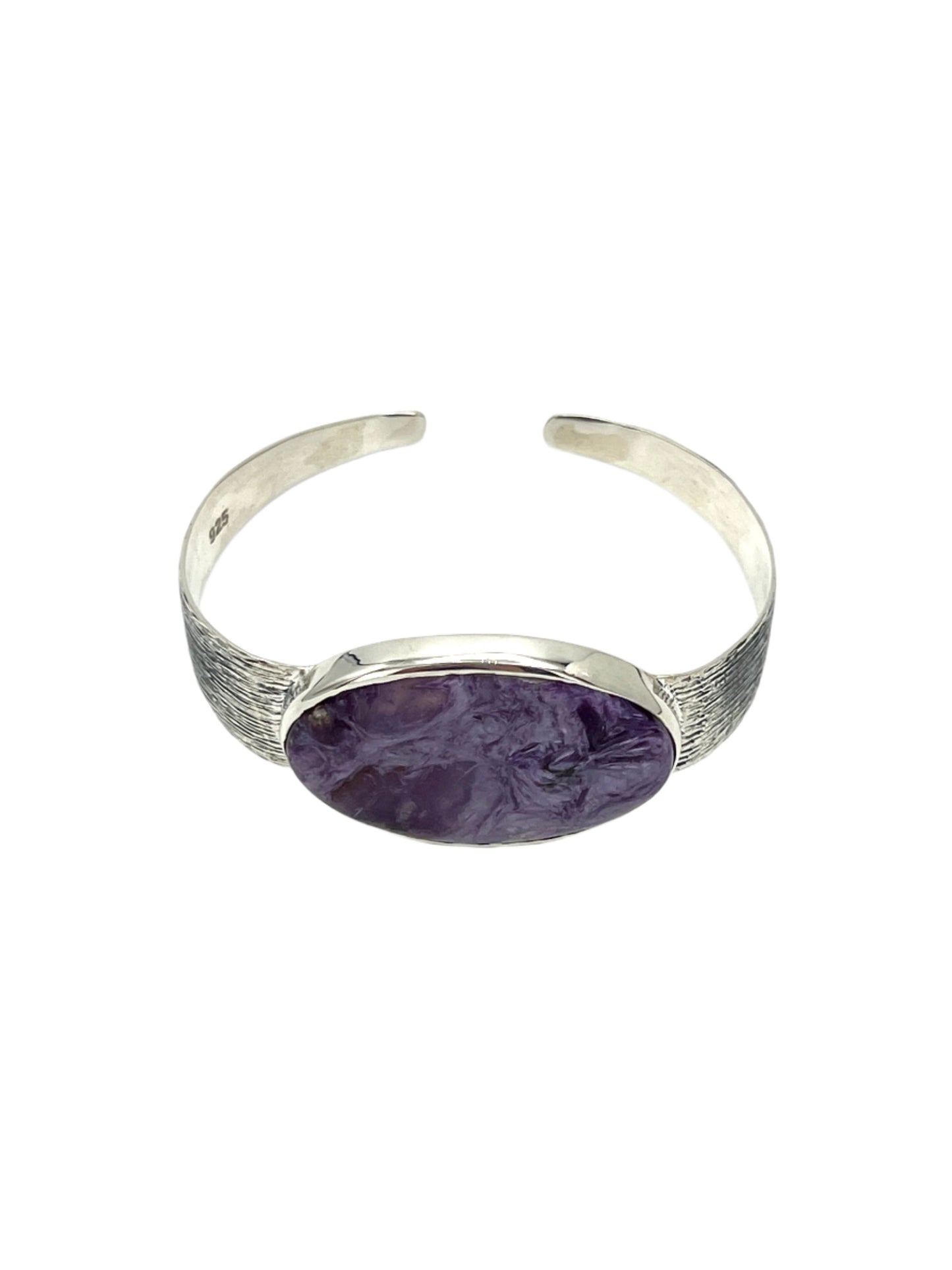 Silver Charoite Oval Cuff