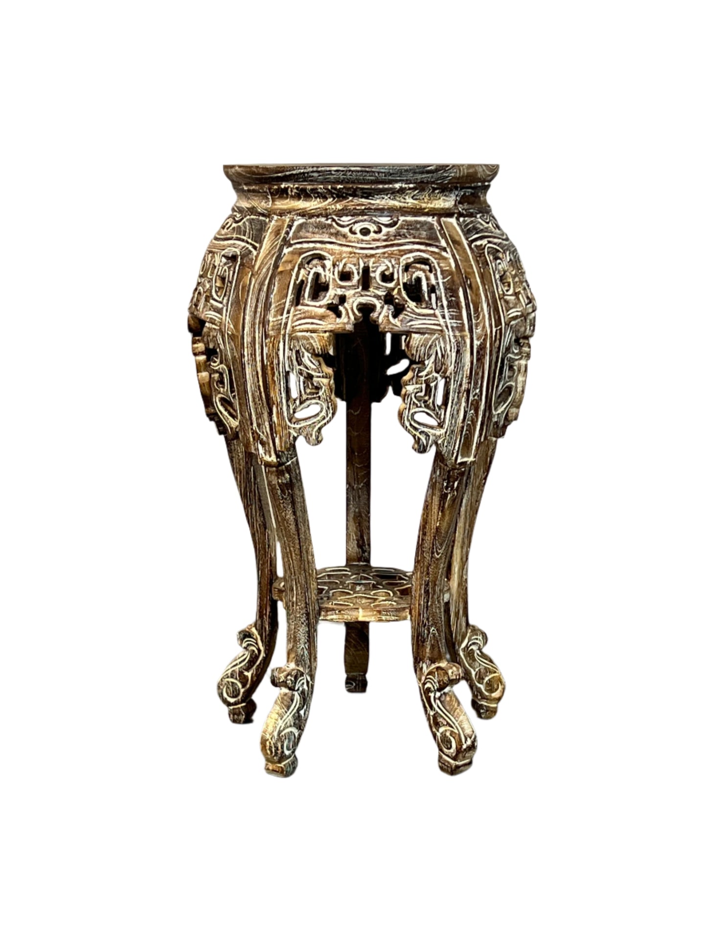 White Washed Teakwood Accent Tables