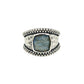 Sterling Silver Square Gemstone Hammered Rings