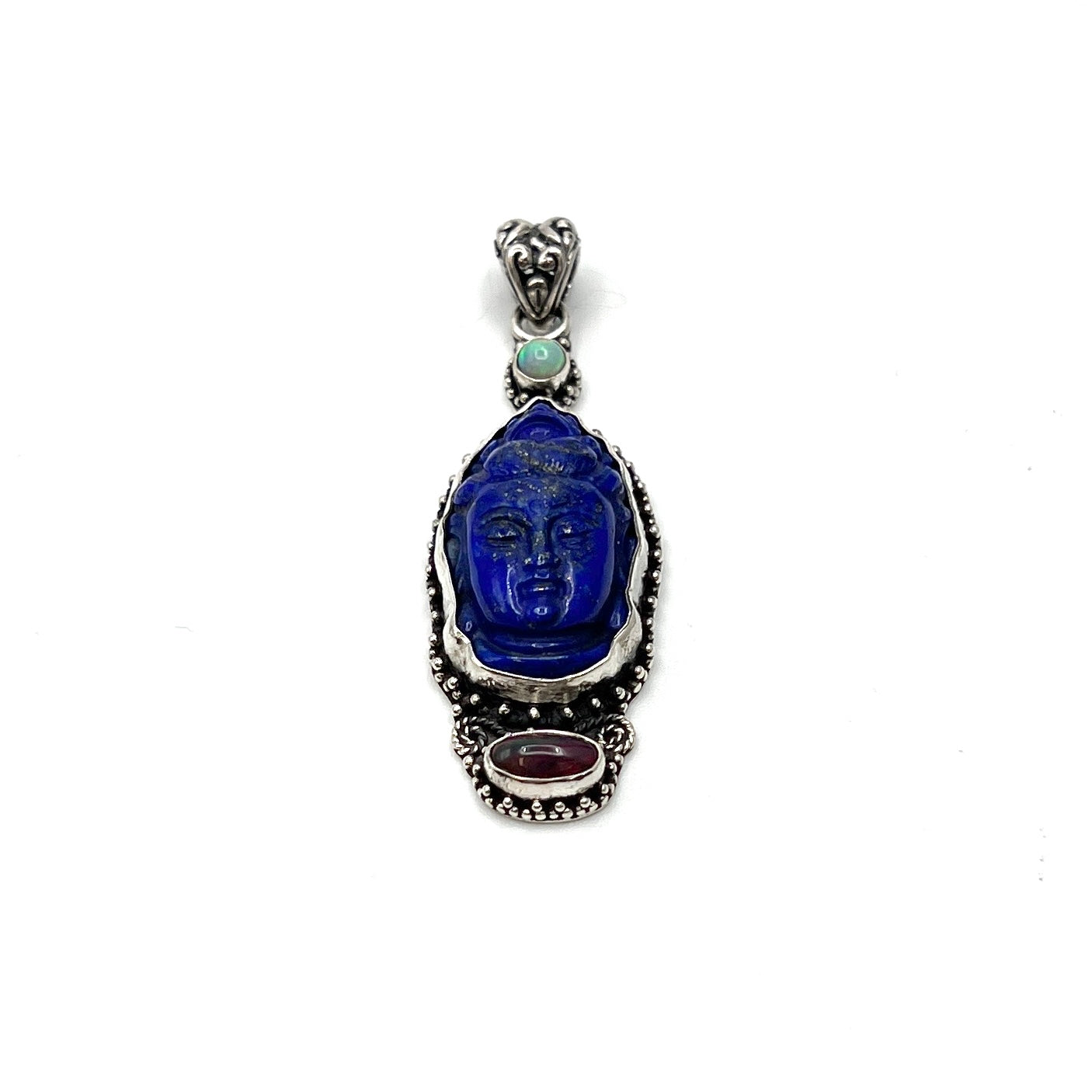 Lapis Lazuli & Opal Quan Yin Pendants