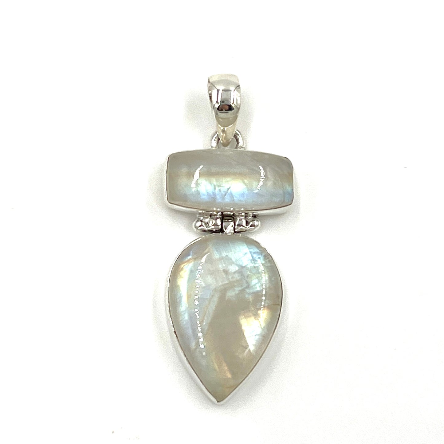 Sterling Silver Double Moonstone Pendants