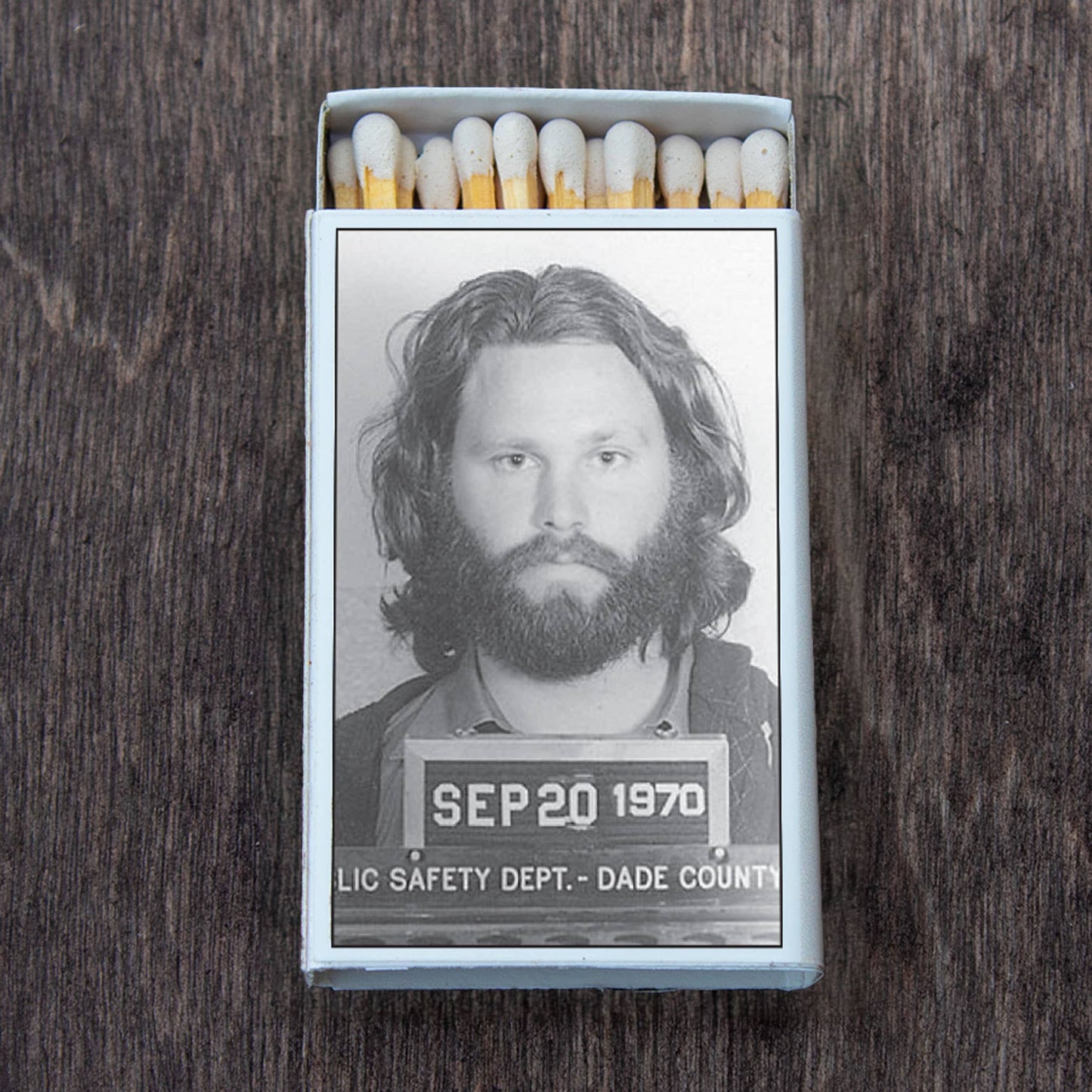 Jim Morrison Mugshot Matchbox • Matches • Candle Acc