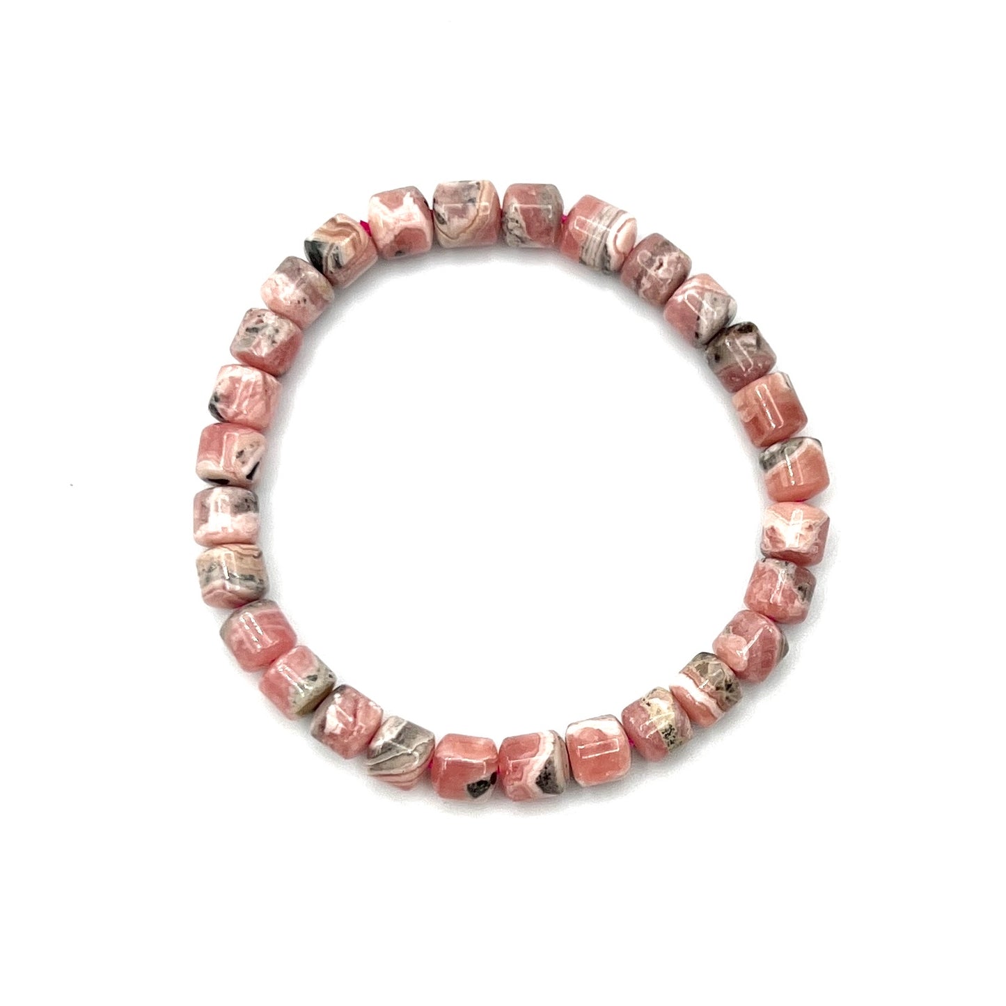 Rhodochrosite Tube Stretchy Bracelets