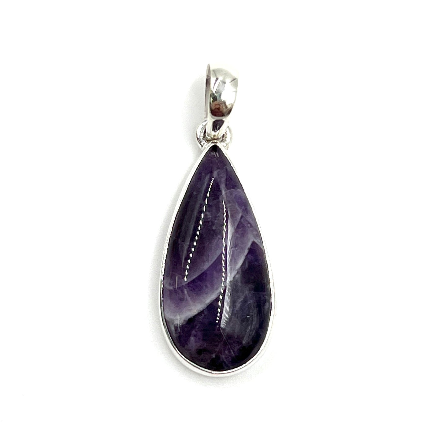 Chevron Amethyst Teardrop Pendants