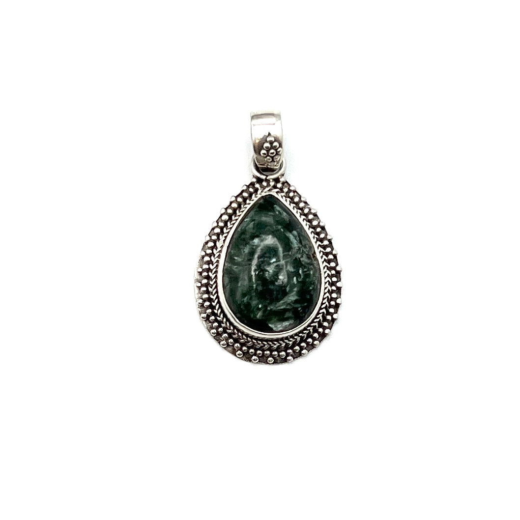 Sterling Silver Seraphinite Teardrop Pendants