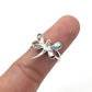 Sterling Silver Abalone Shell Dragonfly Ring