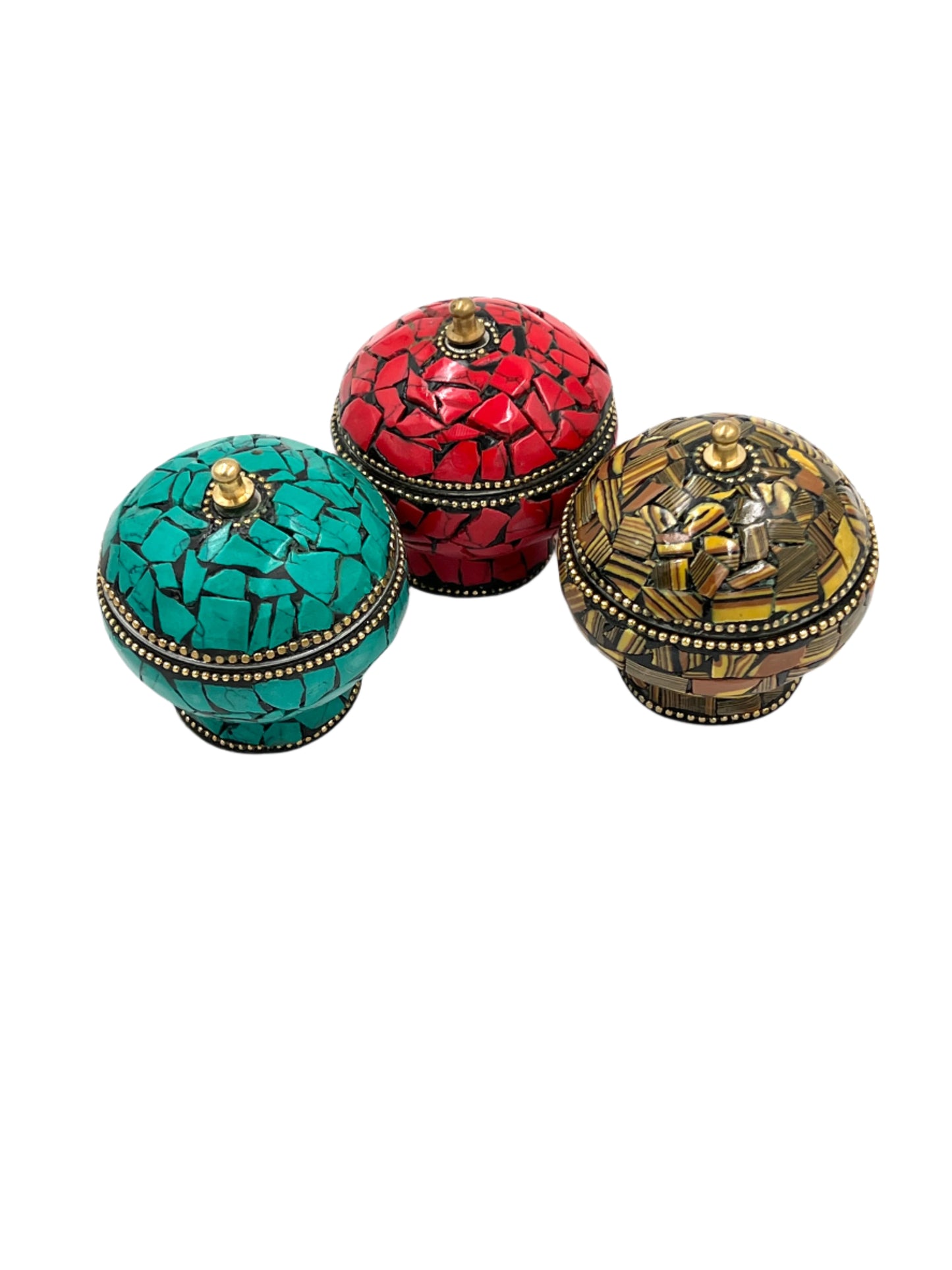 Mini Mosaic Indian Metal Jar