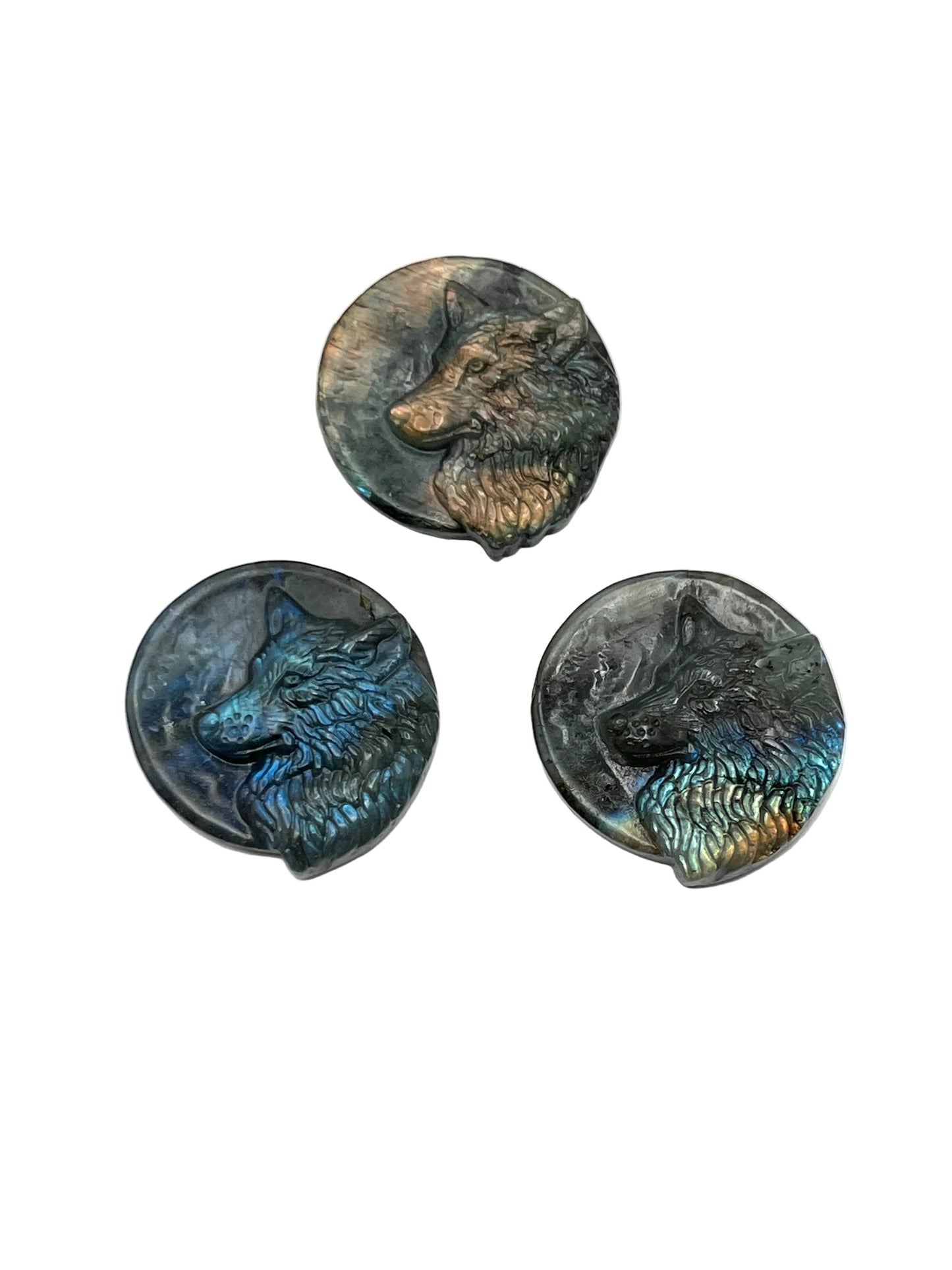 Labradorite Wolf Carving