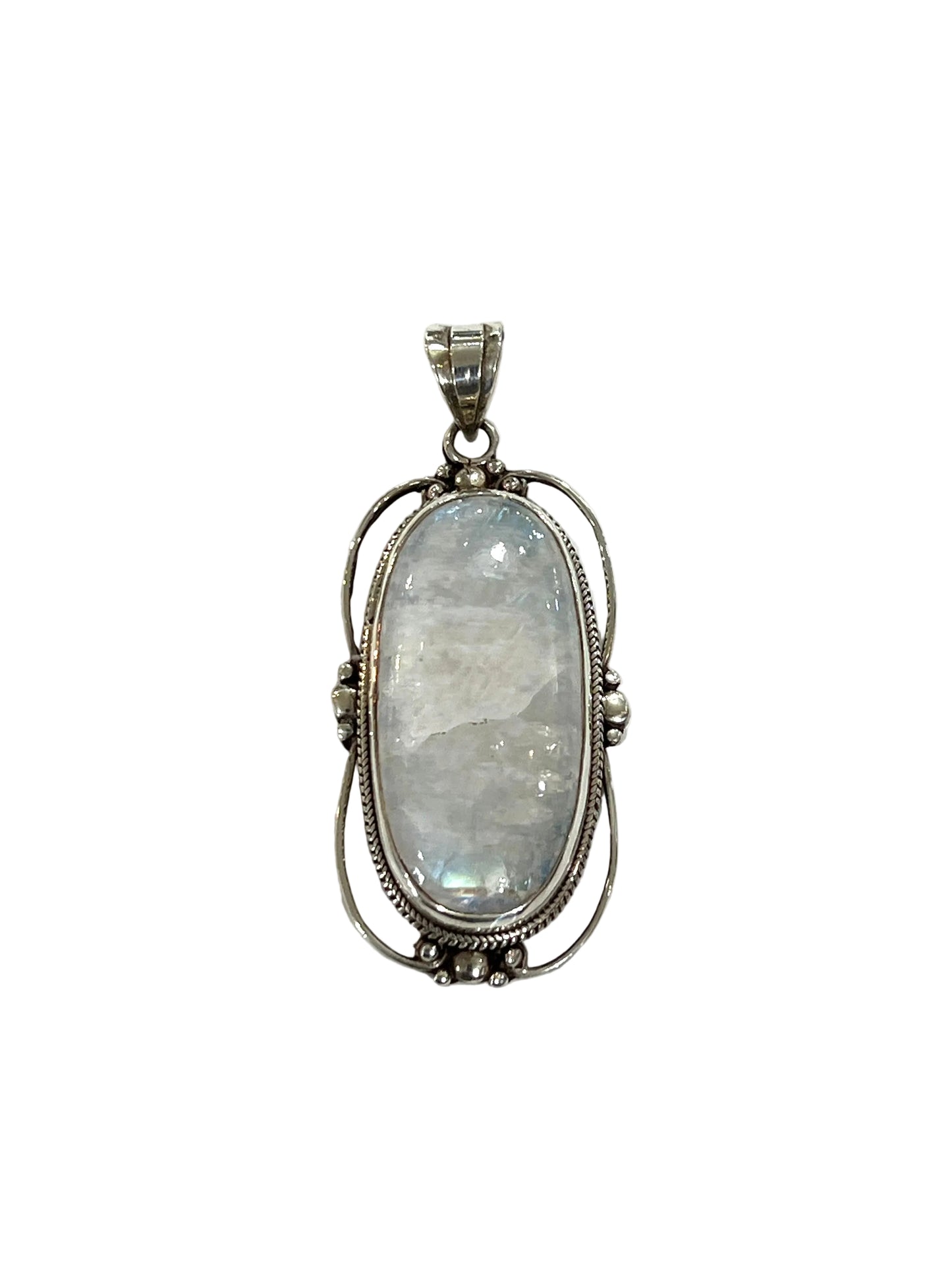 Large Victorian Mirror Moonstone Pendants
