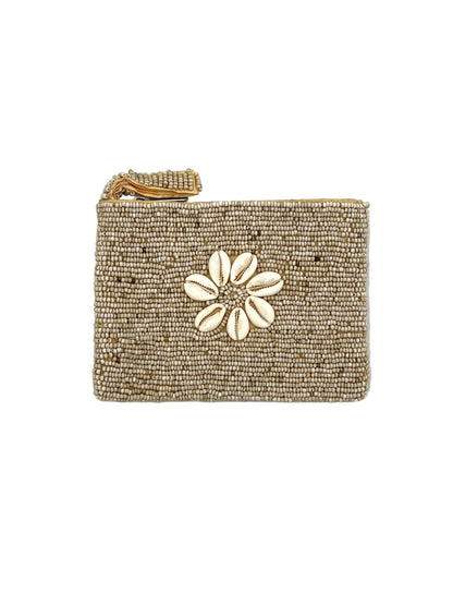 Beaded Cowrie Shell Coin Purse