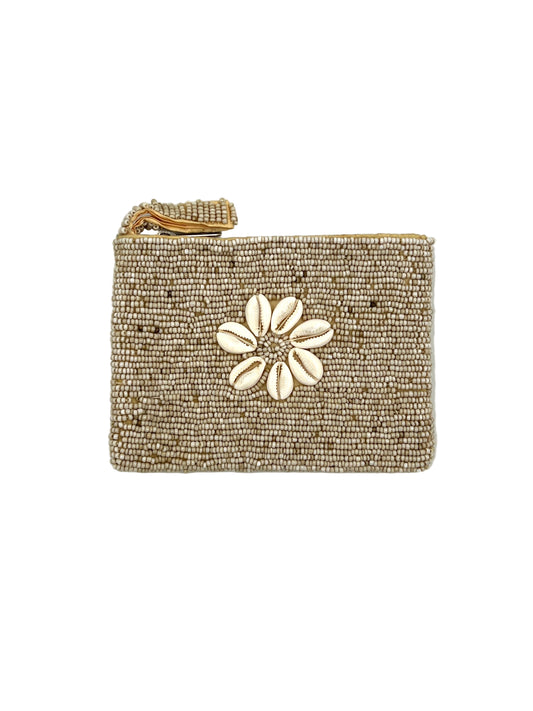 Beaded Cowrie Shell Coin Purse