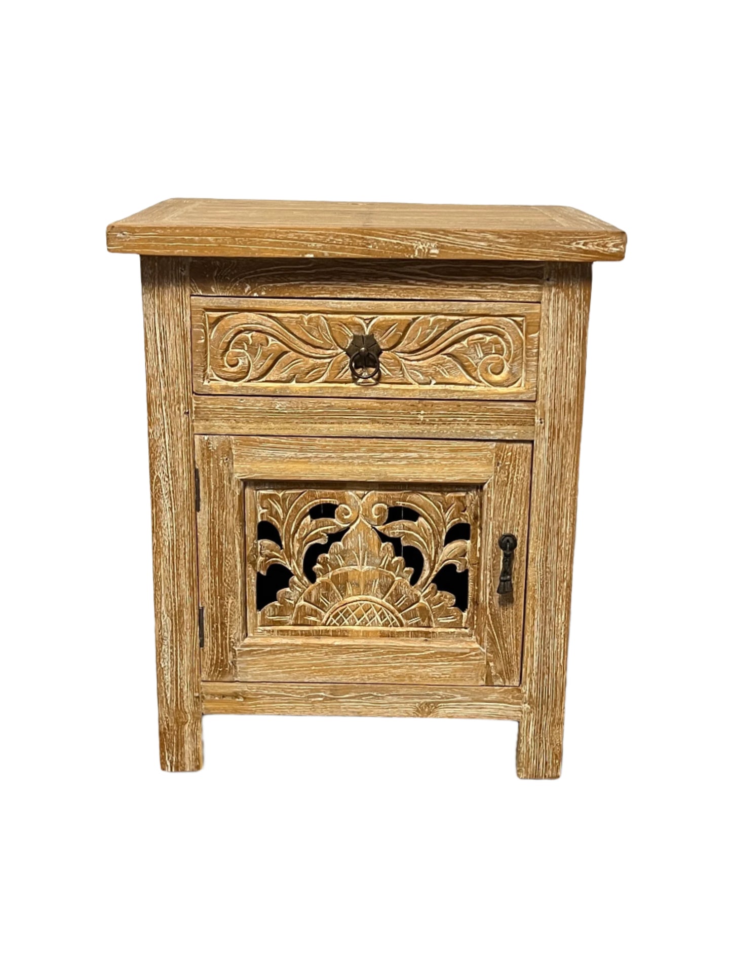 White Washed Teakwood Night Stands