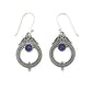 Sterling Silver Tanzanite Circle Twist Earrings