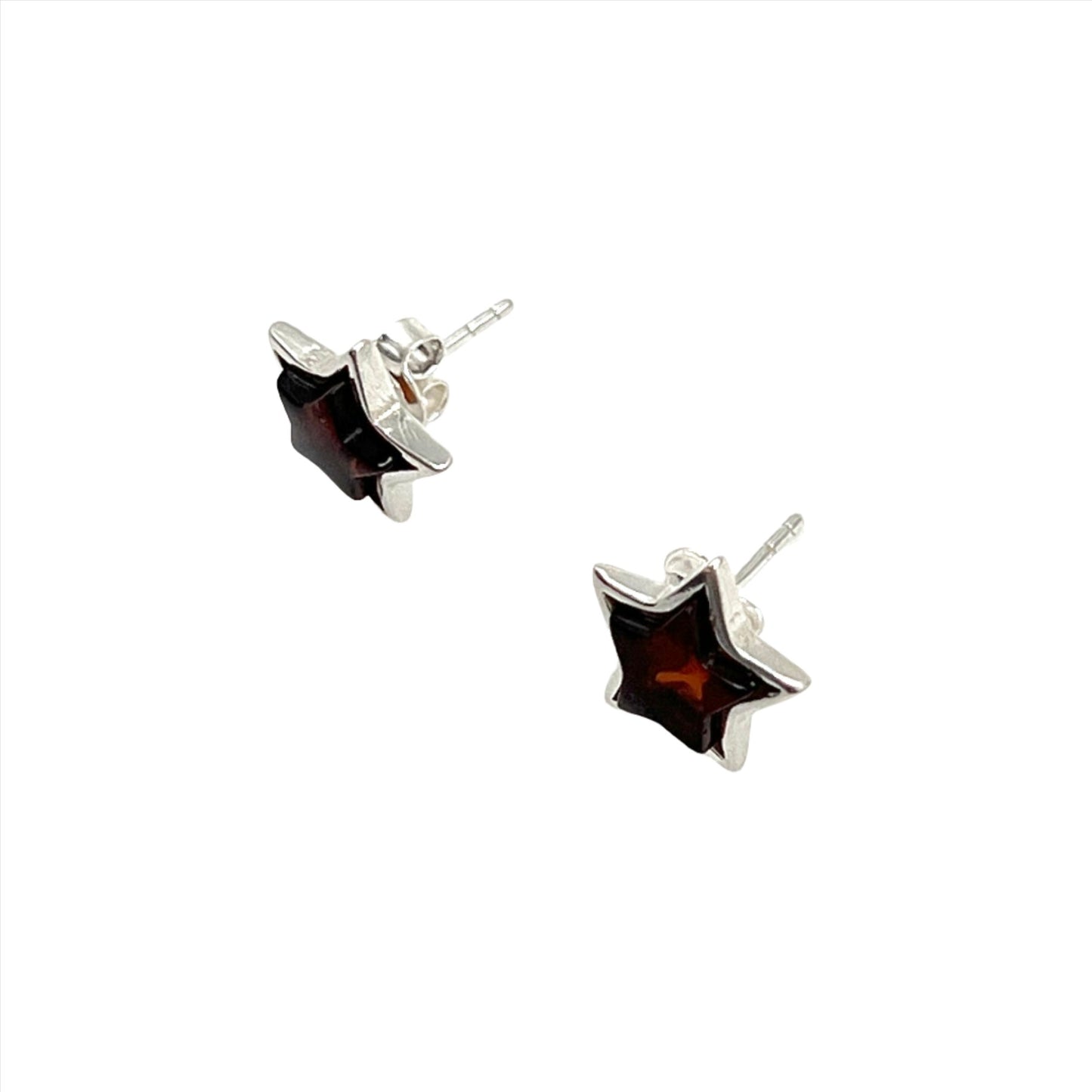 Amber Star Studs