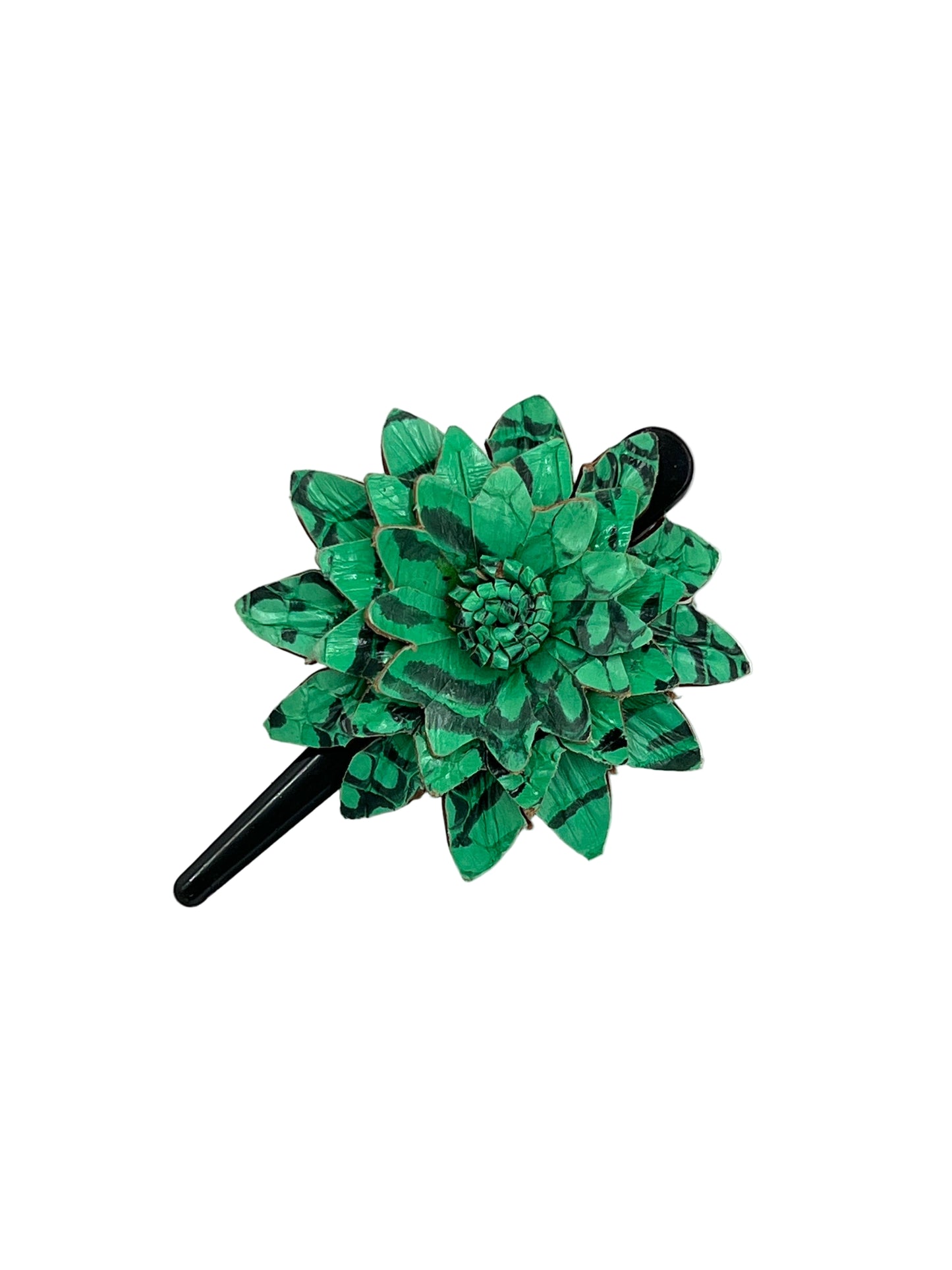 Large Leather Flower Hair Clips