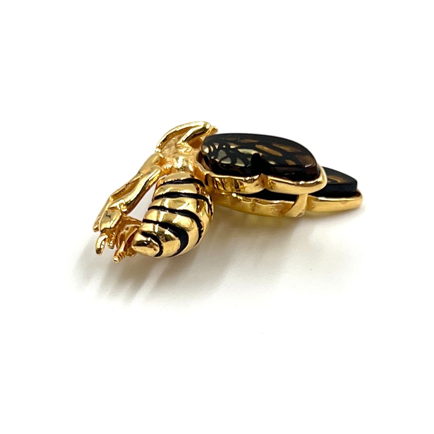 Gold Plated Silver Amber Queen Bee Pendants