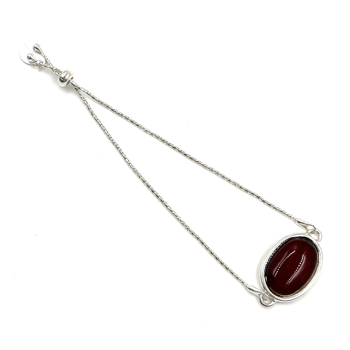 Oval Cherry Amber Drawstring Bracelet